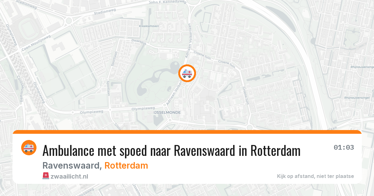 Ambulance met spoed naar Ravenswaard in Rotterdam — 20 jun 2026