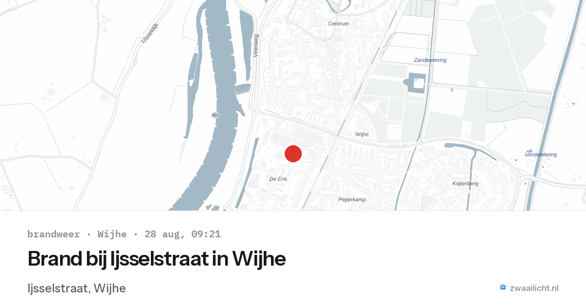 Brand bij Ijsselstraat in Wijhe — 28 aug 2026