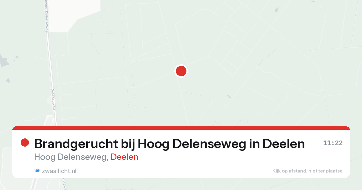 Brandgerucht bij Hoog Delenseweg in Deelen — 13 aug 2026