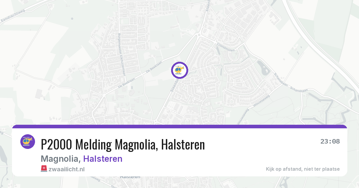 P2000 Melding Magnolia, Halsteren — 30 jan 2026