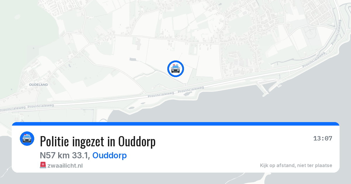 Politie ingezet in Ouddorp — 14 aug 2026 | 🚨 Zwaailicht.nl