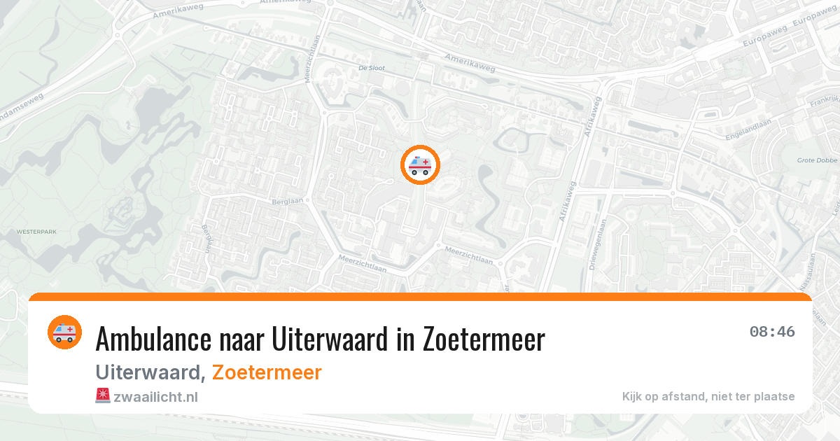 Ambulance naar Uiterwaard in Zoetermeer — 27 mrt 2026