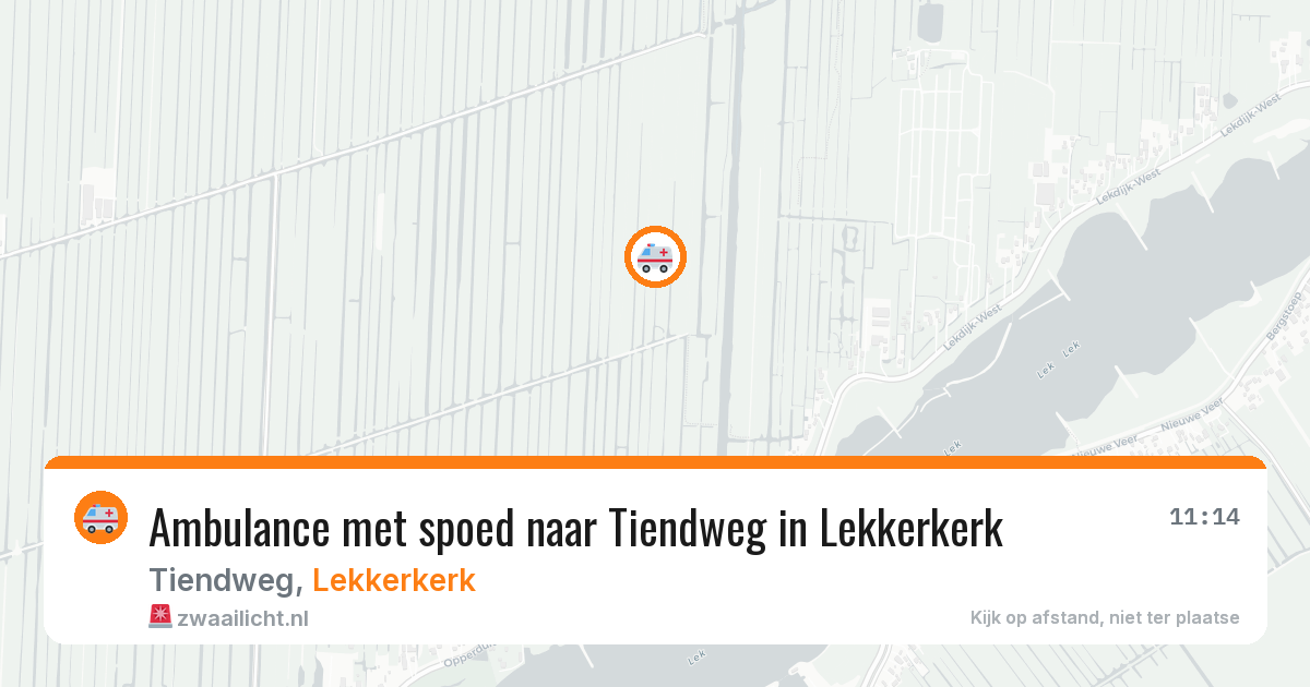 Ambulance met spoed naar Tiendweg in Lekkerkerk — 20 jun 2026