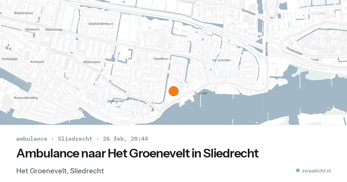 Ambulance naar Het Groenevelt in Sliedrecht — 26 feb 2026