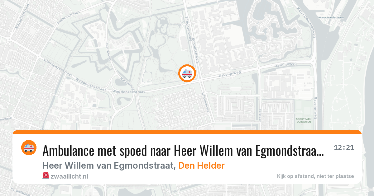 Ambulance met spoed naar Heer Willem van Egmondstraat in Den Helder — 16 mrt 2026