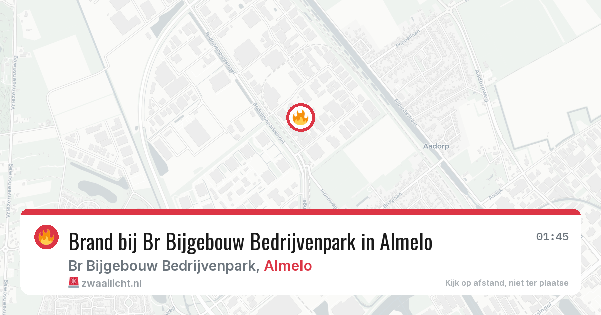 Brand bij Br Bijgebouw Bedrijvenpark in Almelo — 23 mrt 2026