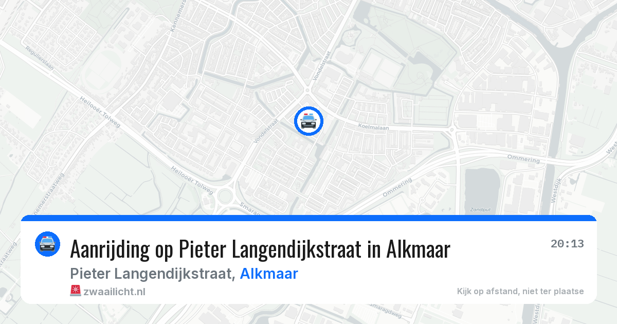 Aanrijding op Pieter Langendijkstraat in Alkmaar — 6 aug 2026