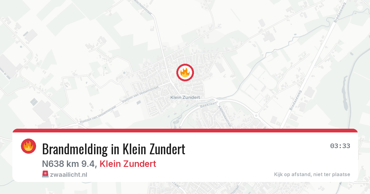 Brandmelding in Klein Zundert — 30 mrt 2026