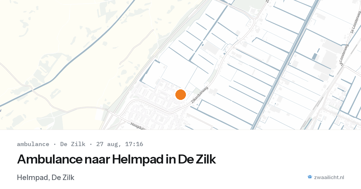 Ambulance naar Helmpad in De Zilk — 27 aug 2026
