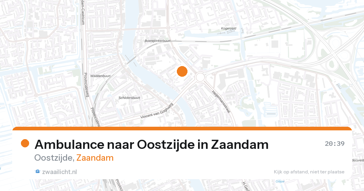 Ambulance naar Oostzijde in Zaandam — 28 aug 2026