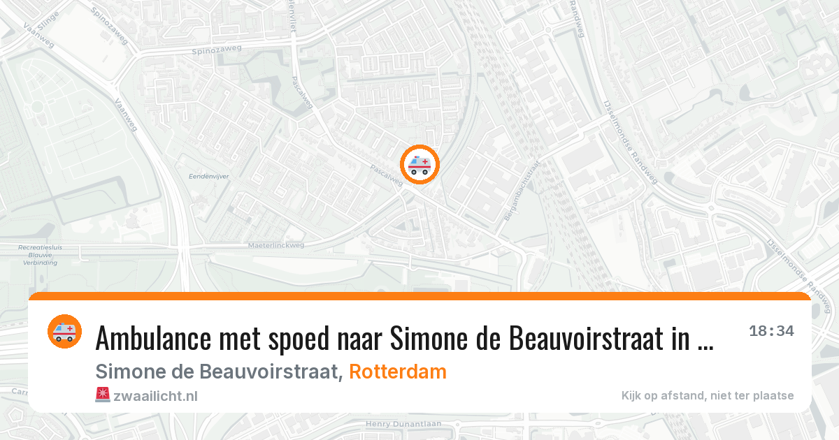 Ambulance met spoed naar Simone de Beauvoirstraat in Rotterdam — 10 aug 2026