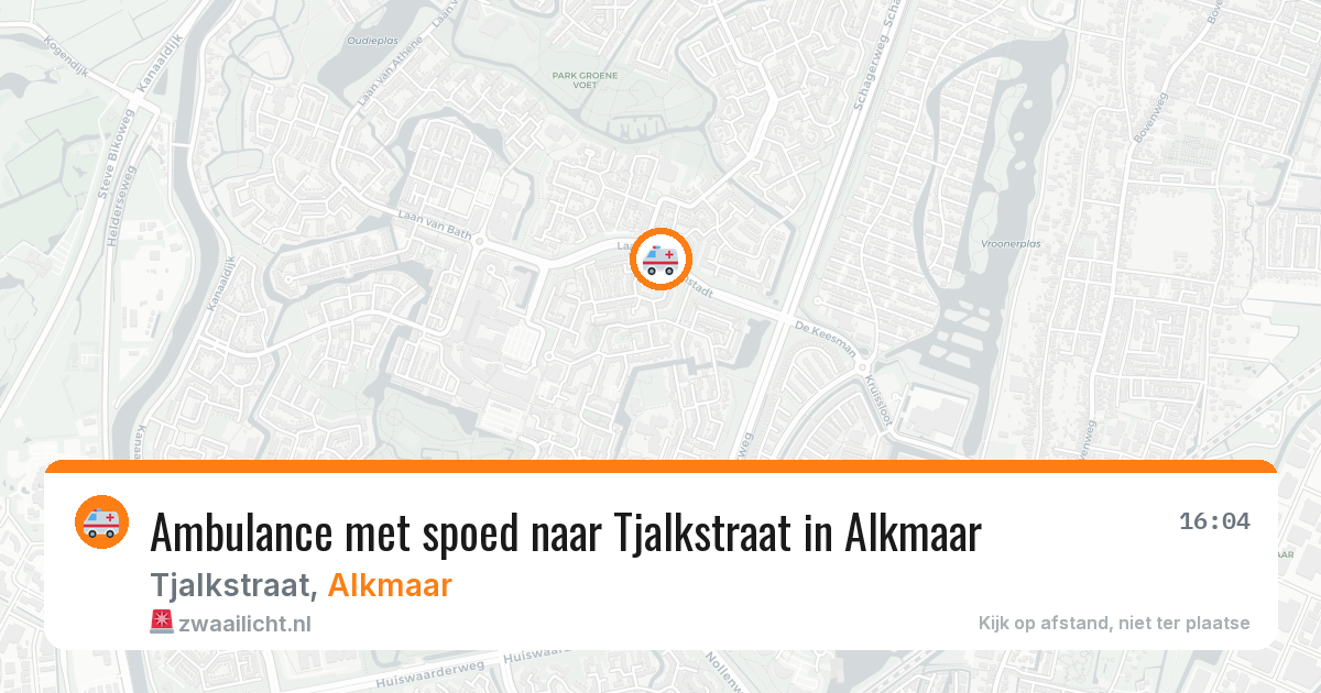 Ambulance met spoed naar Tjalkstraat in Alkmaar — 29 apr 2026