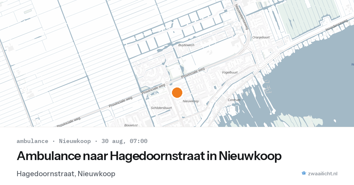 Ambulance naar Hagedoornstraat in Nieuwkoop — 30 aug 2026