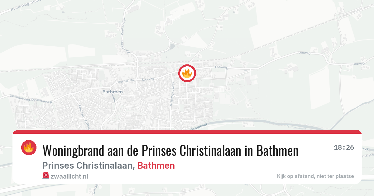 Woningbrand aan de Prinses Christinalaan in Bathmen — 17 mrt 2026