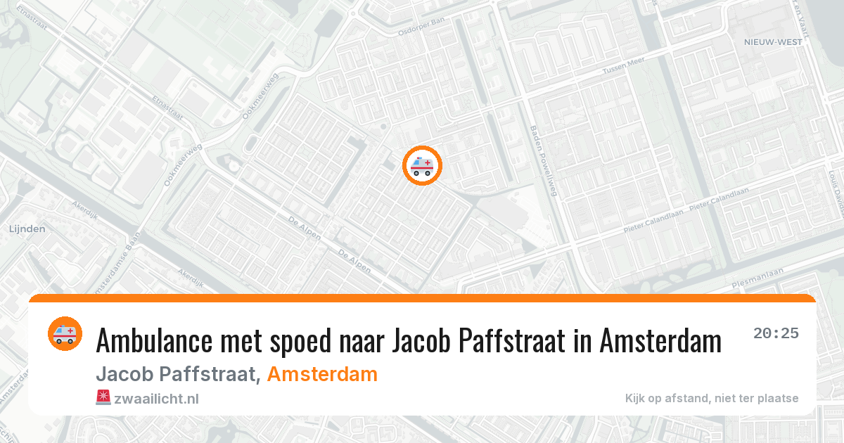 Ambulance met spoed naar Jacob Paffstraat in Amsterdam — 9 mei 2026