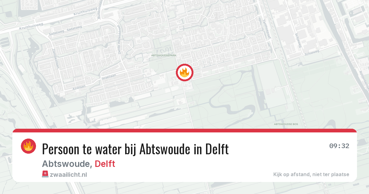 Persoon te water bij Abtswoude in Delft — 26 mei 2026