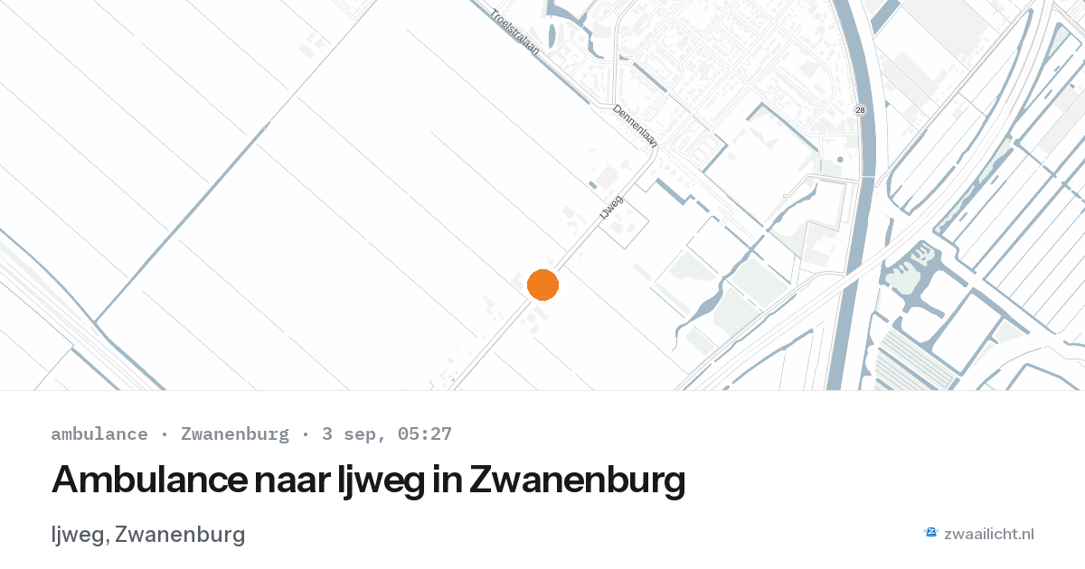 Ambulance naar Ijweg in Zwanenburg — 3 sep 2026