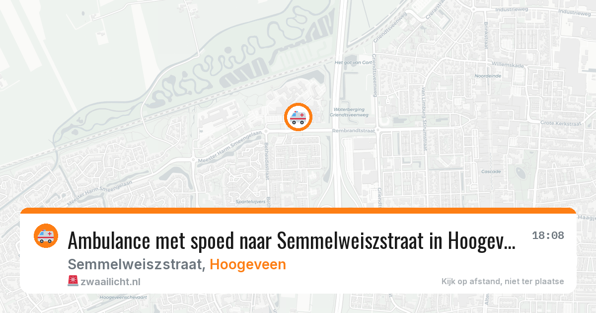 Ambulance met spoed naar Semmelweiszstraat in Hoogeveen — 26 apr 2026
