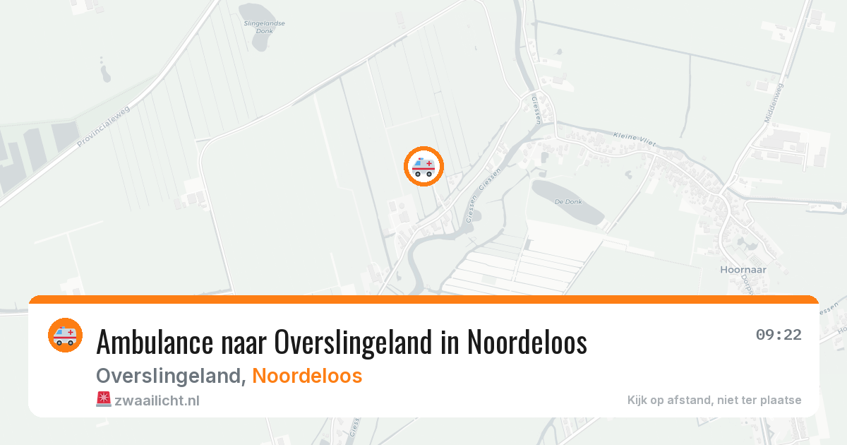 Ambulance naar Overslingeland in Noordeloos — 29 jul 2026