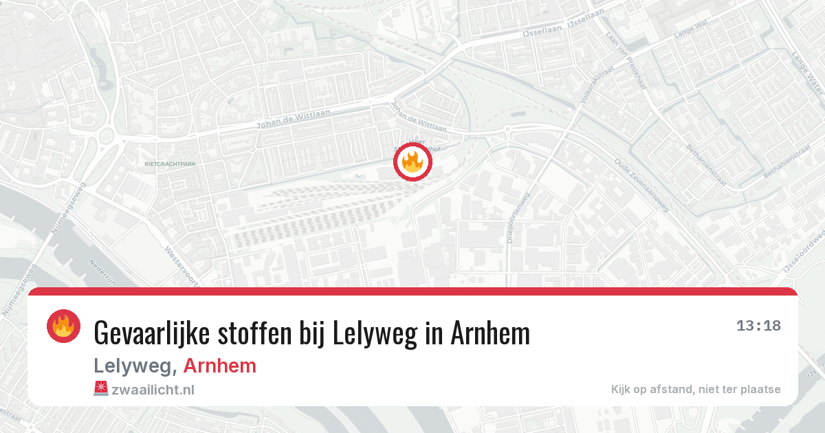 Gevaarlijke stoffen bij Lelyweg in Arnhem — 5 aug 2026
