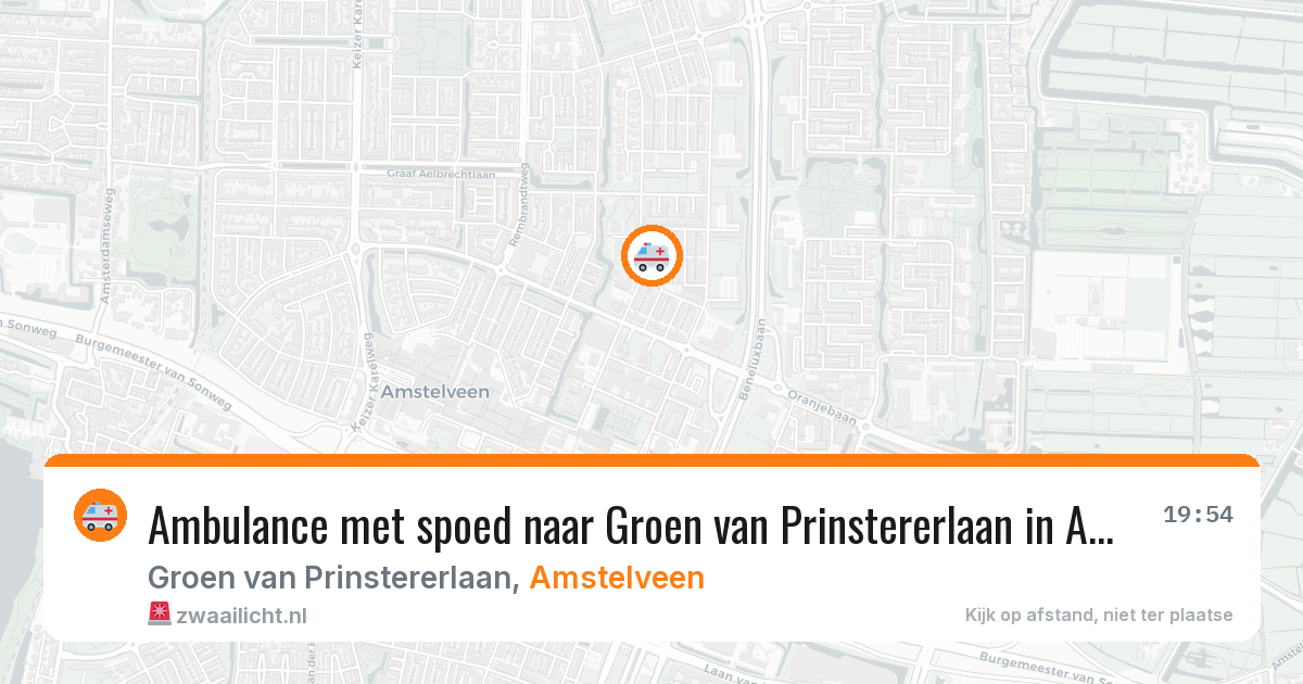 Ambulance met spoed naar Groen van Prinstererlaan in Amstelveen — 4 jun 2026