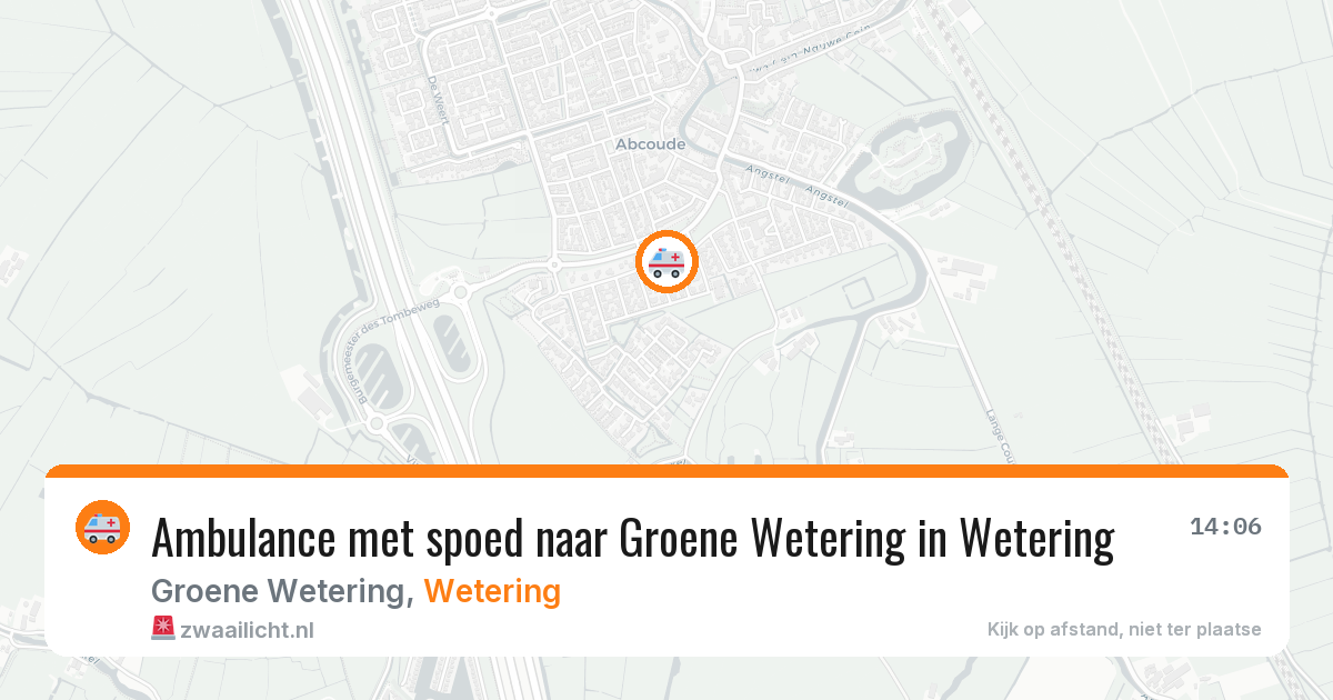 Ambulance met spoed naar Groene Wetering in Wetering — 30 jul 2026