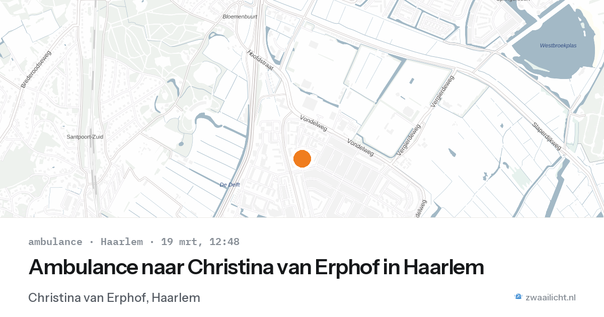 Ambulance naar Christina van Erphof in Haarlem — 19 mrt 2026