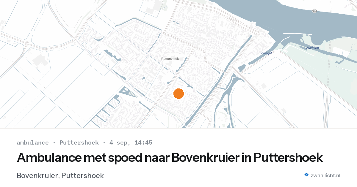 Ambulance met spoed naar Bovenkruier in Puttershoek — 4 sep 2026