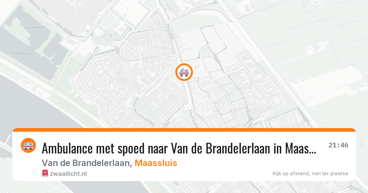 Ambulance met spoed naar Van de Brandelerlaan in Maassluis — 23 mei 2026