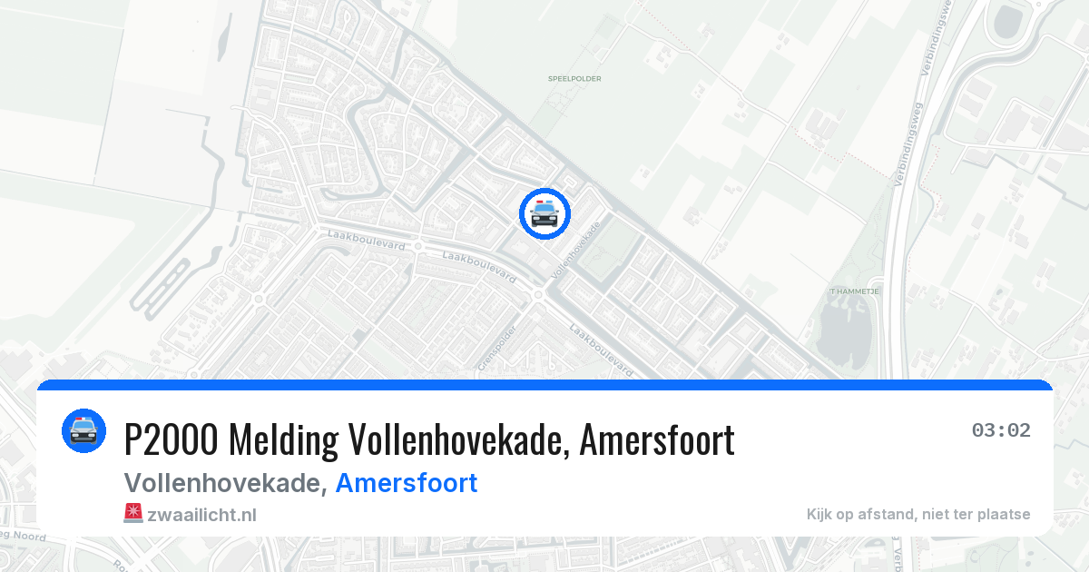 P2000 Melding Vollenhovekade, Amersfoort — 4 jul 2026