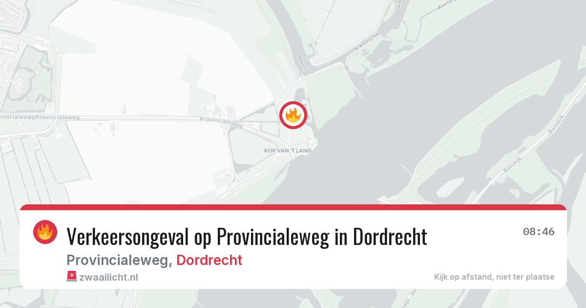 Verkeersongeval op Provincialeweg in Dordrecht — 9 aug 2026