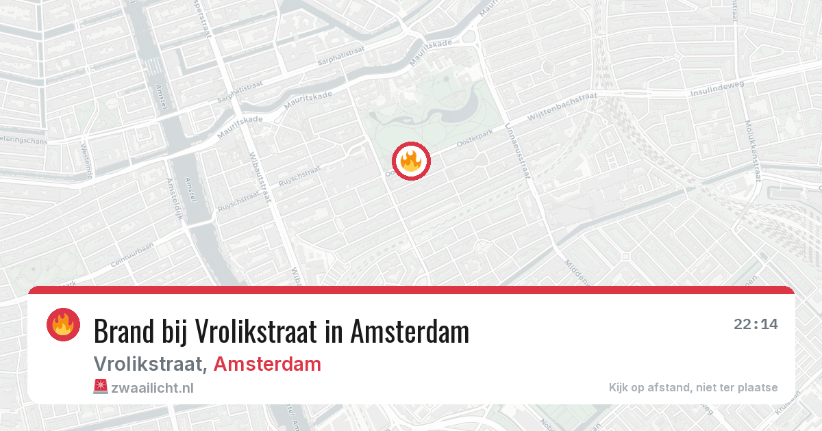 Brand bij Vrolikstraat in Amsterdam — 8 jul 2026