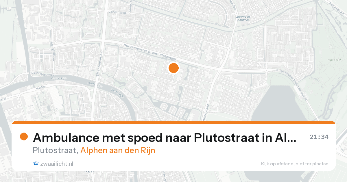 Ambulance met spoed naar Plutostraat in Alphen aan den Rijn — 25 aug 2026