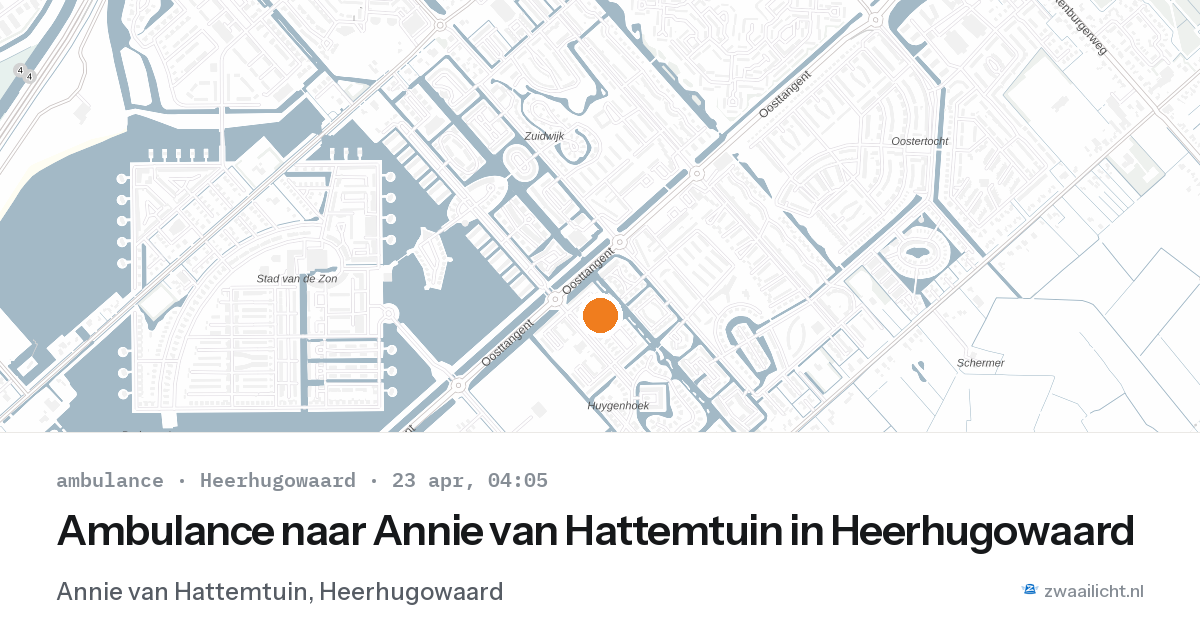 Ambulance naar Annie van Hattemtuin in Heerhugowaard — 23 apr 2026