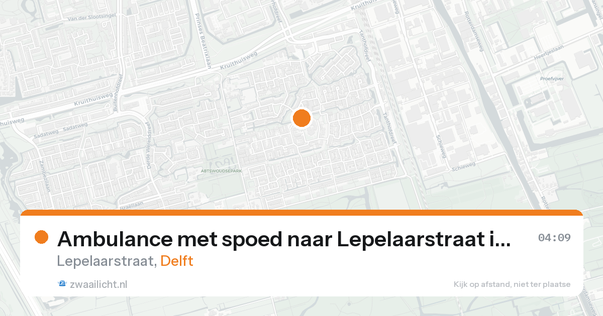 Ambulance met spoed naar Lepelaarstraat in Delft — 5 mei 2026