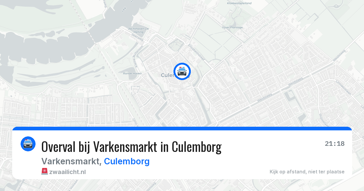 Overval bij Varkensmarkt in Culemborg — 19 mei 2026