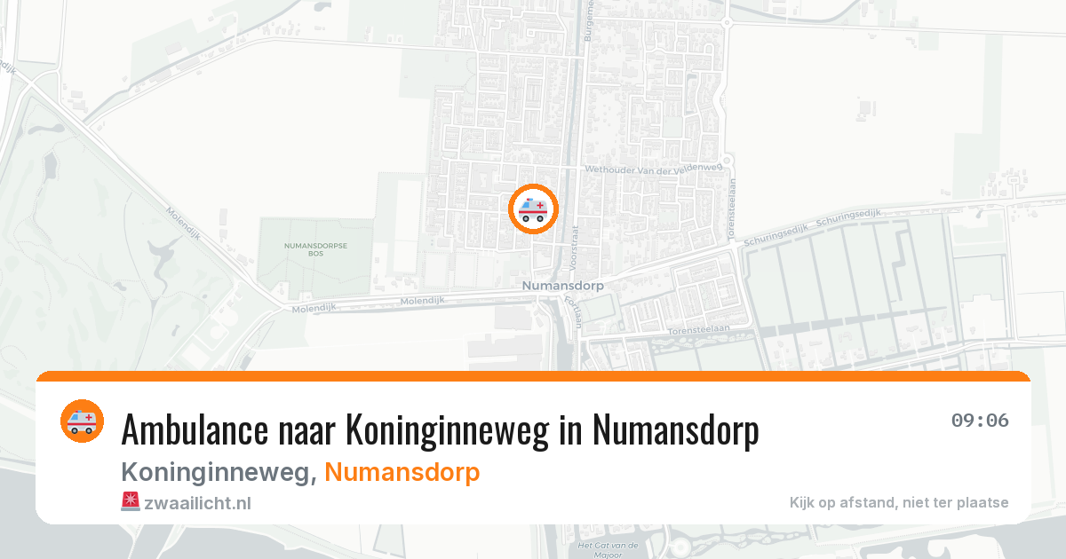 Ambulance naar Koninginneweg in Numansdorp — 25 mei 2026