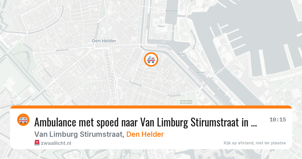 Ambulance met spoed naar Van Limburg Stirumstraat in Den Helder — 29 apr 2026