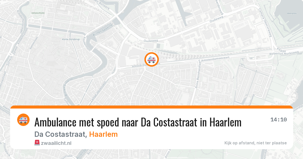 Ambulance met spoed naar Da Costastraat in Haarlem — 13 aug 2026