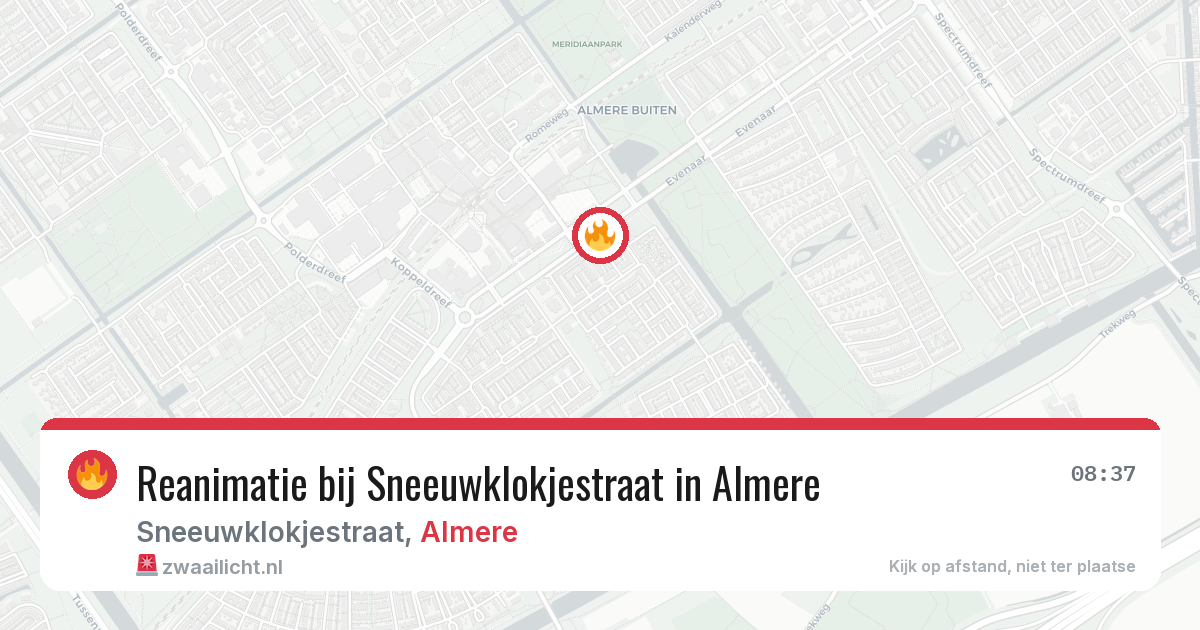 Reanimatie bij Sneeuwklokjestraat in Almere — 2 aug 2026