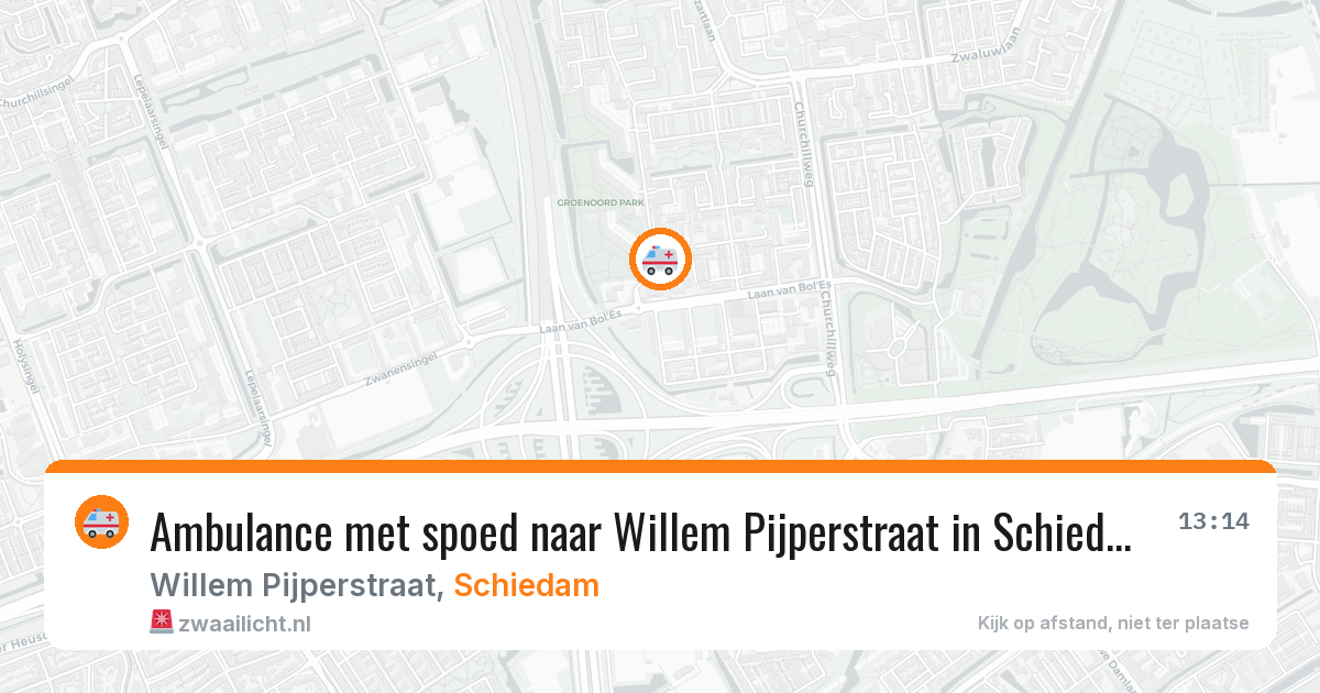 Ambulance met spoed naar Willem Pijperstraat in Schiedam — 30 jun 2026