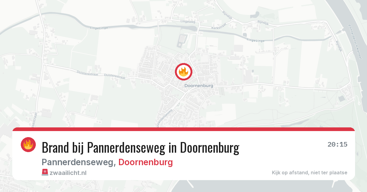 Brand bij Pannerdenseweg in Doornenburg — 19 jul 2026