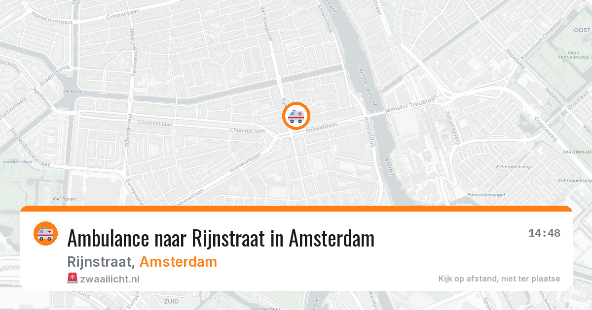 Ambulance naar Rijnstraat in Amsterdam — 13 aug 2026
