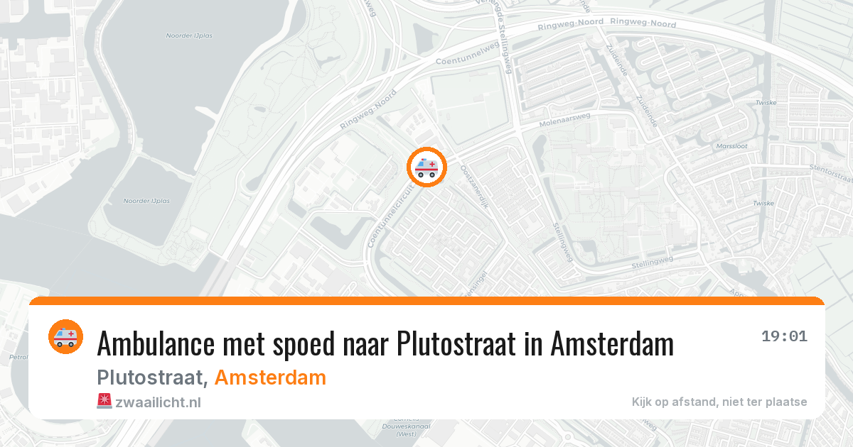 Ambulance met spoed naar Plutostraat in Amsterdam — 10 jul 2026