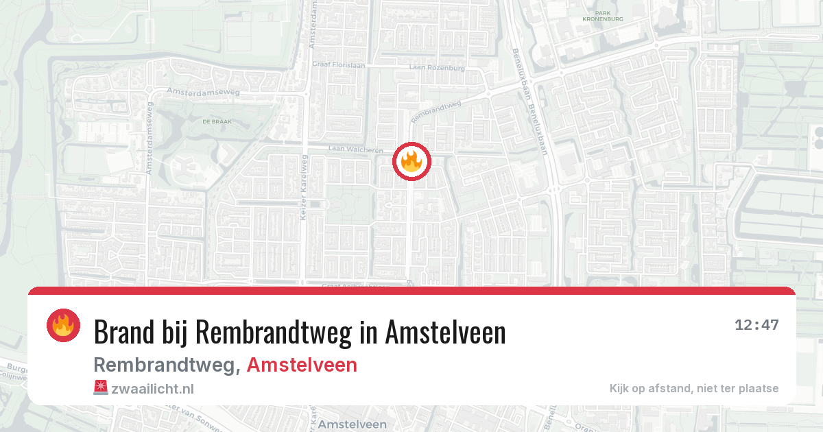 Brand bij Rembrandtweg in Amstelveen — 2 jun 2026