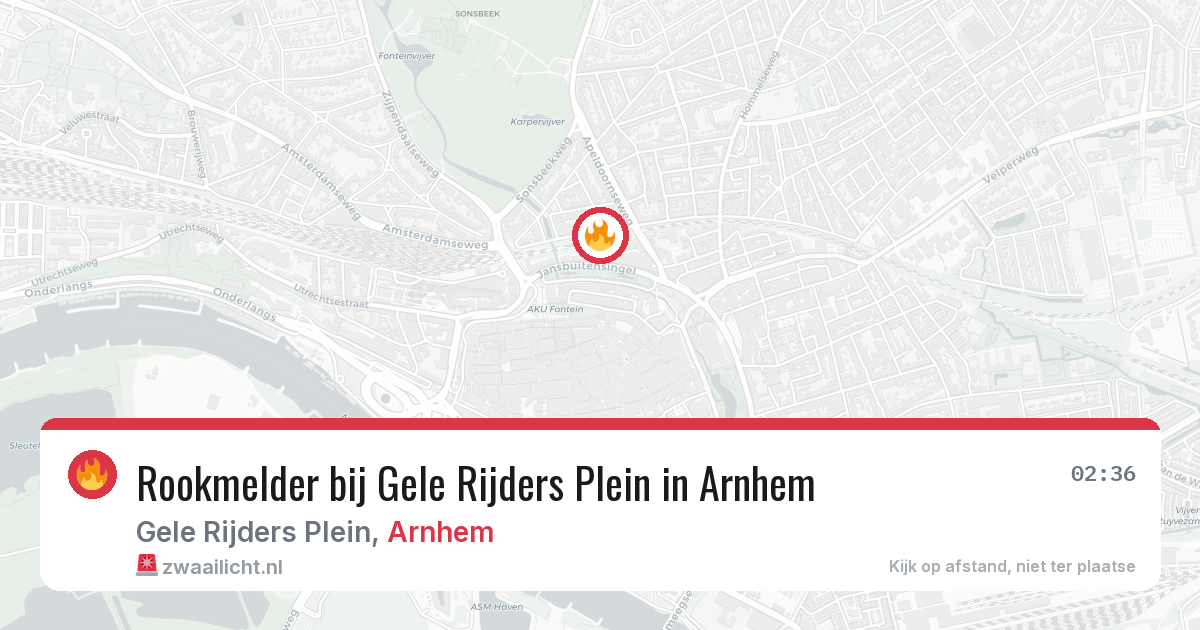Rookmelder bij Gele Rijders Plein in Arnhem — 27 jun 2026
