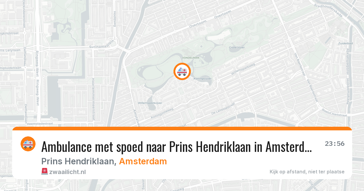 Ambulance met spoed naar Prins Hendriklaan in Amsterdam — 10 jul 2026