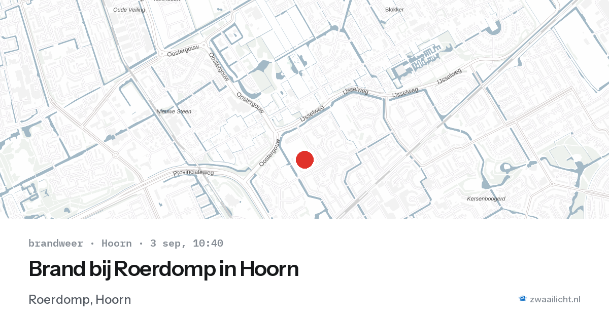 Brand bij Roerdomp in Hoorn — 3 sep 2026