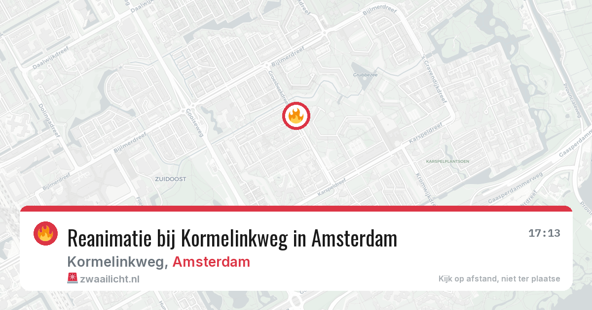 Reanimatie bij Kormelinkweg in Amsterdam — 13 jun 2026