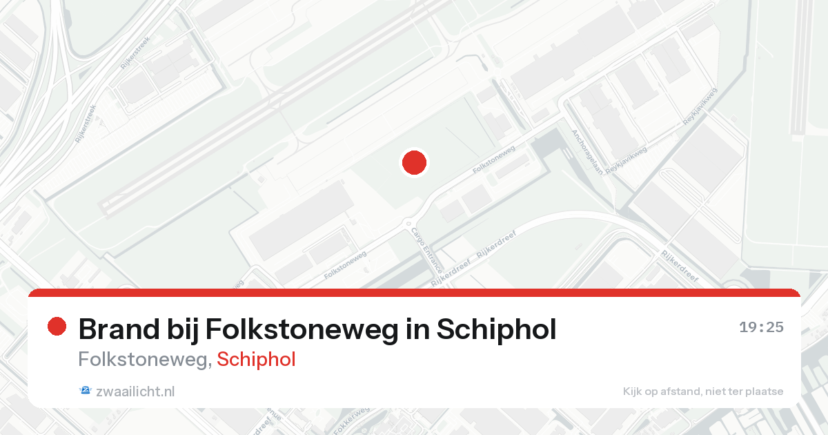 Brand bij Folkstoneweg in Schiphol — 16 aug 2026